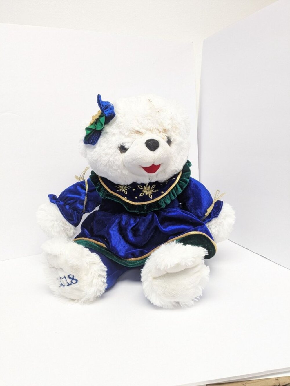 Dan Dee Holiday Snowflake Teddy Bear Plush With Velvet Dress 2018